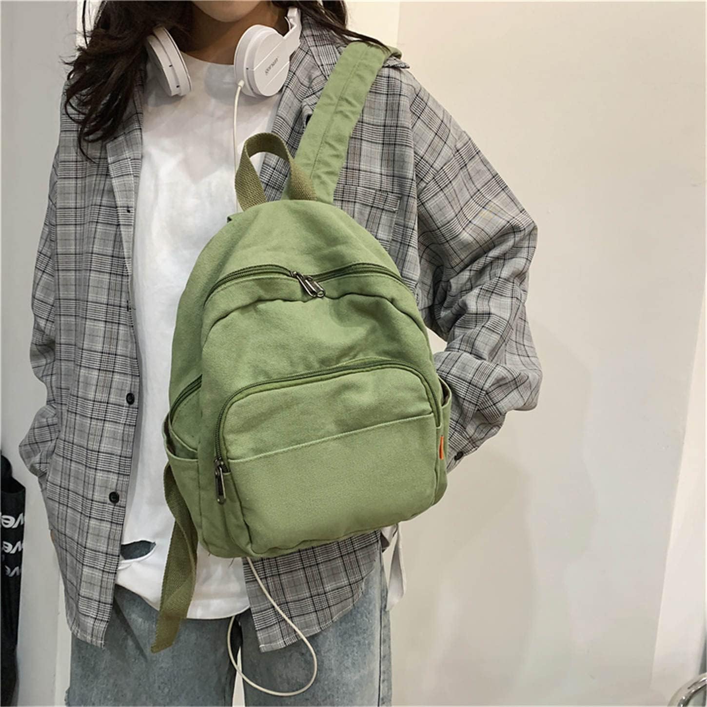 MaxxCloud Vintage Denim Laptop Backpack Casual Canvas Daypack Handbag Purse Lightweight Rucksack Shoulder Bag - Image 2