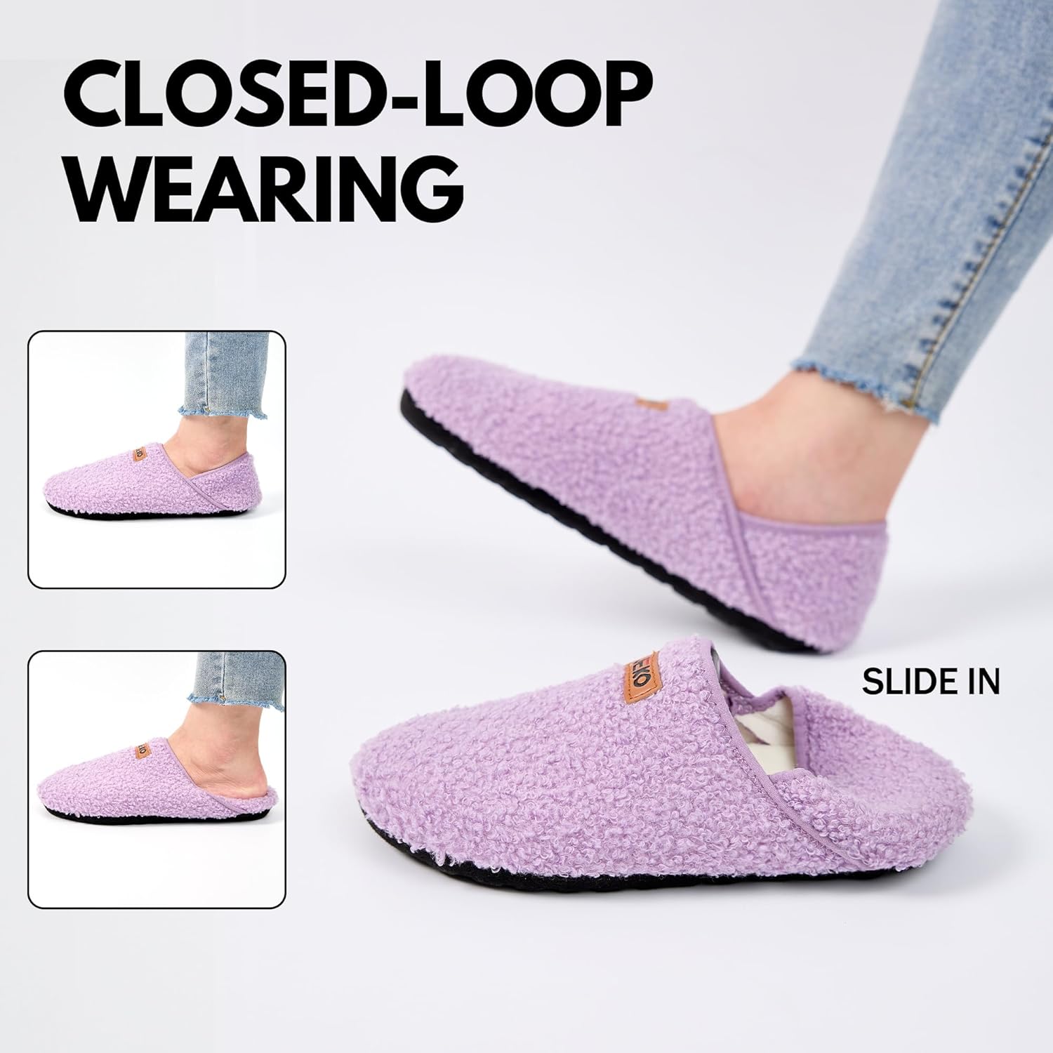 UUBARIS House Slippers for Men Women Furry Slip On Sock Shoes For Traval Indoor Yoga With Thickened Sole - Image 3