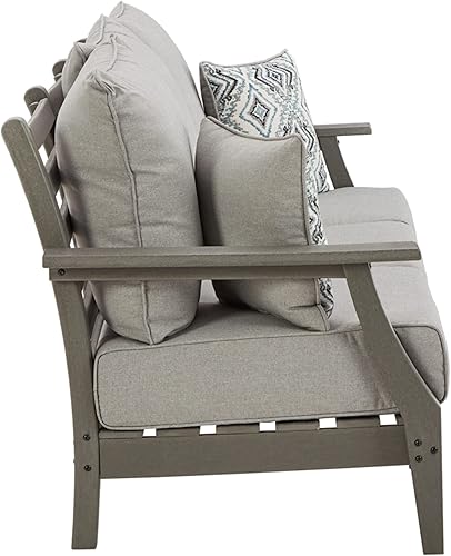 Miniatura 4 de Signature Design by Ashley Visola - Sofá de patio exterior con cojín para todo tipo de clima y 2 cojines, tela de alto rendimiento limpiable, altura