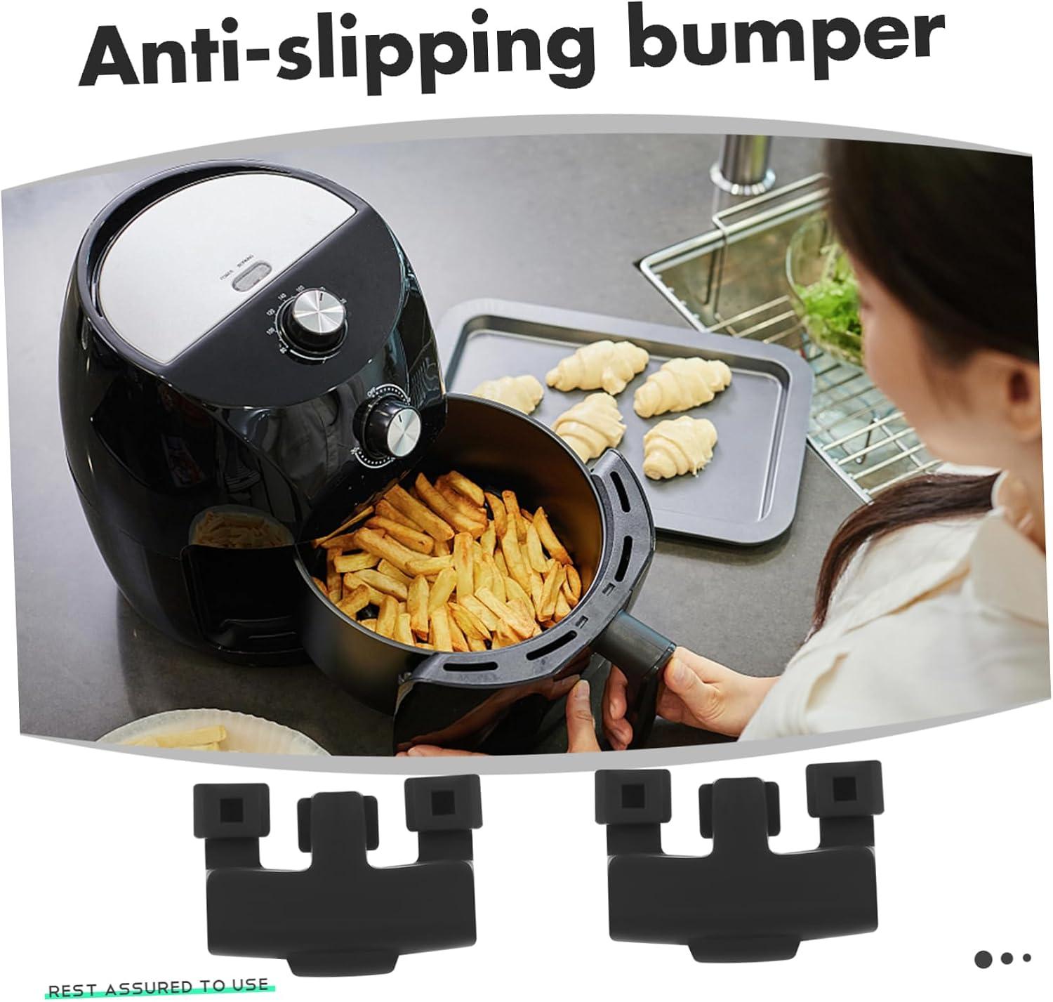 Air Fryer Bumpers Black 10pcs Silicone Replacement Protective Covers