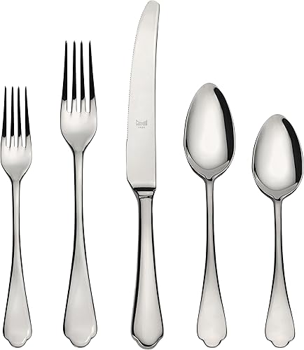 MEPRA 106422020 Dolce Vita - Juego de cubiertos duraderos de acero inoxidable 18/10 estilo americano de 20 piezas para comedor fino, apto para