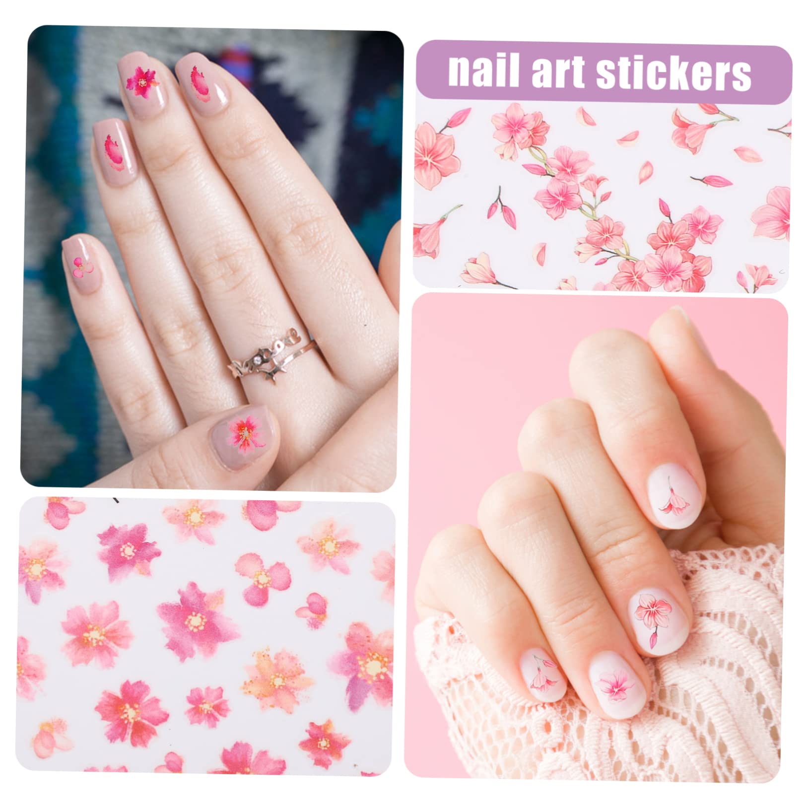Healvian 40hojas Pegatinas De Uñas De Flores Autoadhesivas Para Decoración De Uñas Uso y Acrílicas