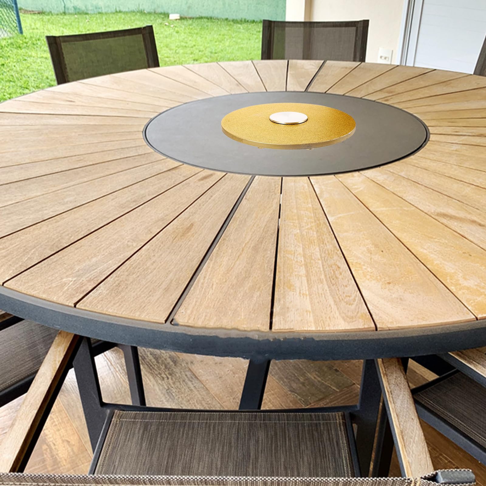 Hochleistungs Drehteller aus Aluminium, Rund, Gold, für Essbereich