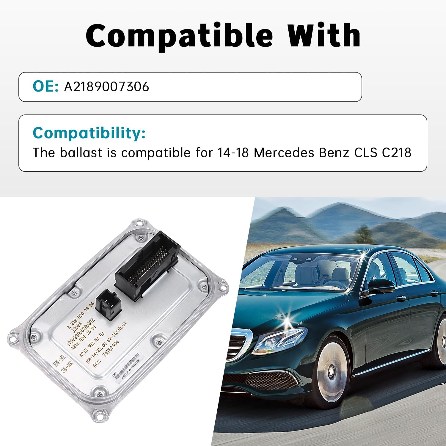 Zcargel A2189007306 A2C74767504 Headlight Ballast Control Unit Compatible For Mercedes-Benz CLS C218 2011-2017 LED Headlight Ballast Control Module Unit Full LED ILS Headlight Control Unit