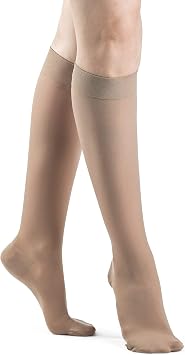 SIGVARIS Womens DYNAVEN Closed Toe Calf-High Socks 20-30mmHg