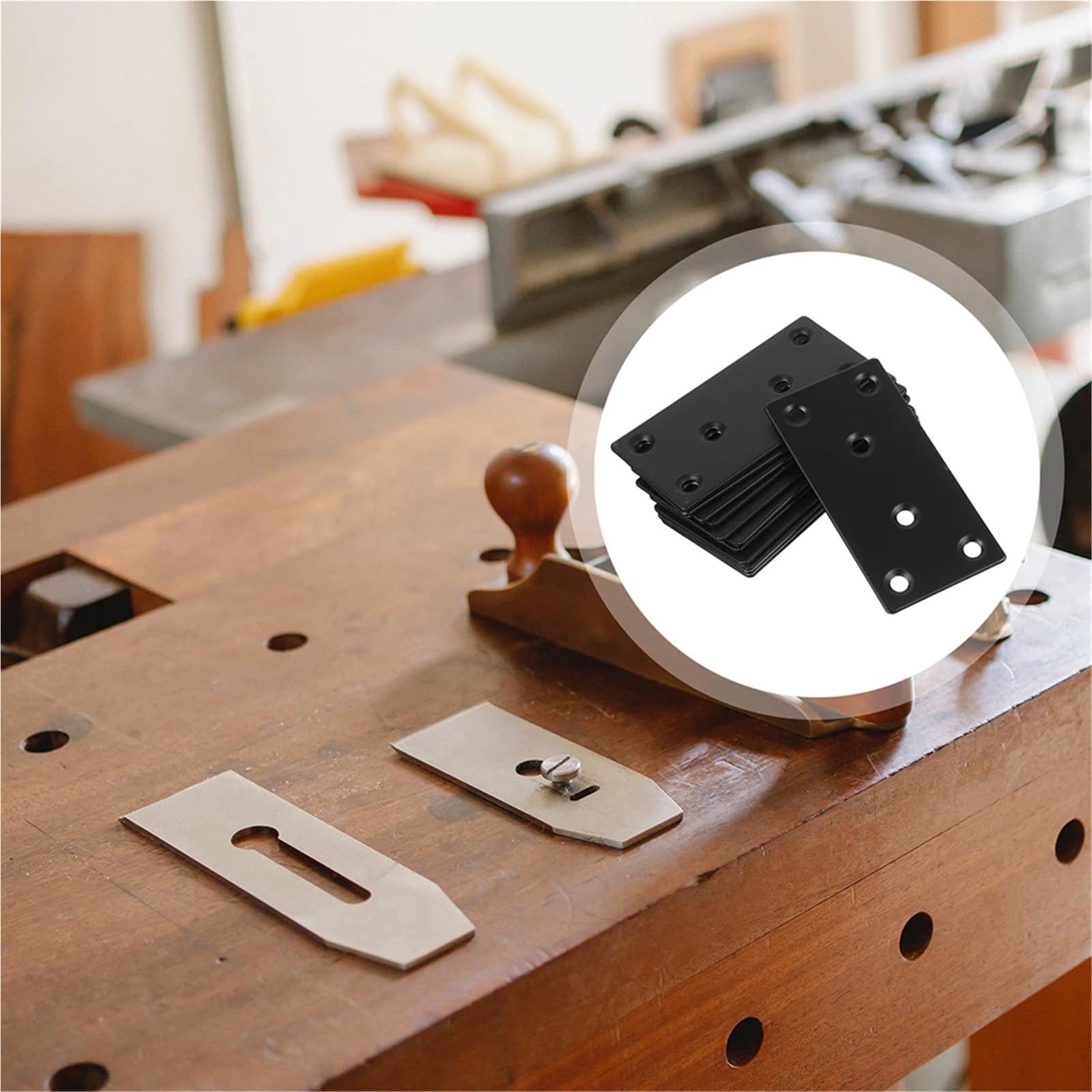 10 piezas de soportes esquina acero inoxidable for muebles, placas conexión, orificios rectos for metal, herrajes for madera Para Reparación