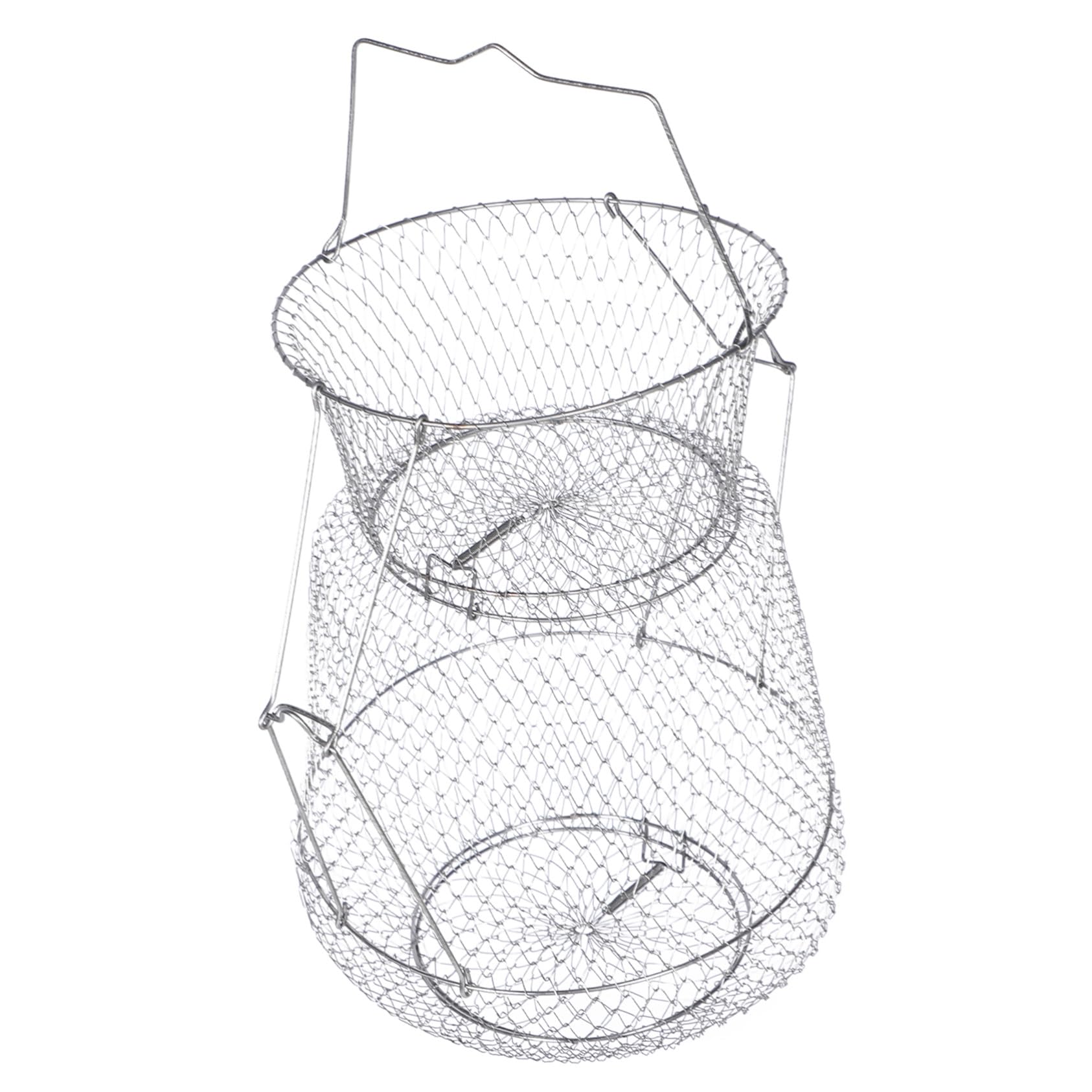 Red de Pesca Plegable de Metal para Cangrejos y Langostas | Fondo Plano, Ligera y Portátil, Fácil de Guardar, Uso en Pesca, Diseño Plegable