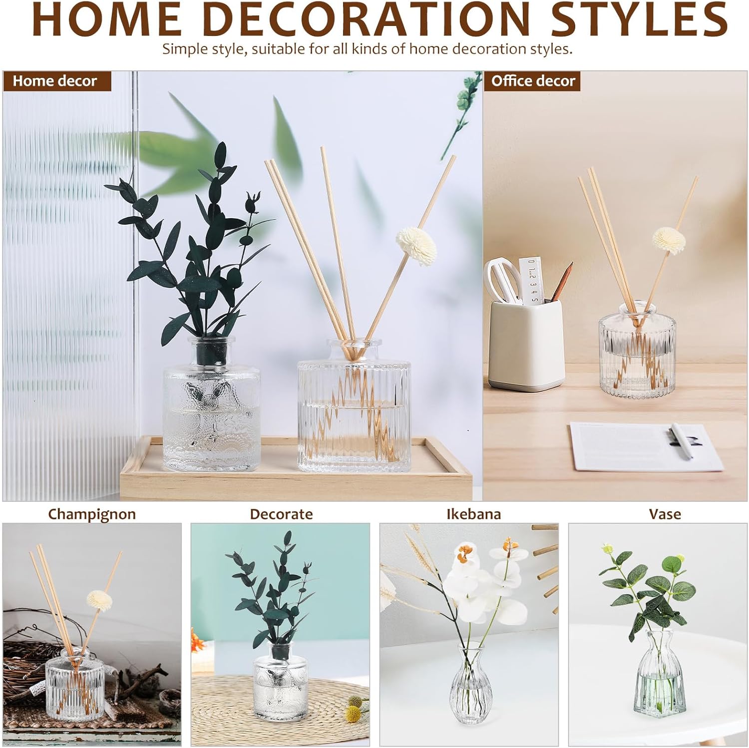 Glass Bud Vases Mini Vase: 4pcs Small Flower Vases Wedding Centerpiece Table Decorations Clear Vase Vintage Embossed Vases for Home Weddings Dining Room Decor