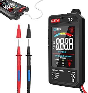 NJTY T3 Smart Digital Multimeter: Rechargeable Auto-Ranging 600V AC/DC Voltmeter, 3.2" Color LCD, NCV Live Wire Tester