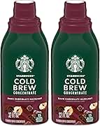 Starbucks Cold Brew Coffee Concentrate, Dark Chocolate Hazelnut Flavored Iced Coffee, 32 fl oz (Pack of 2)