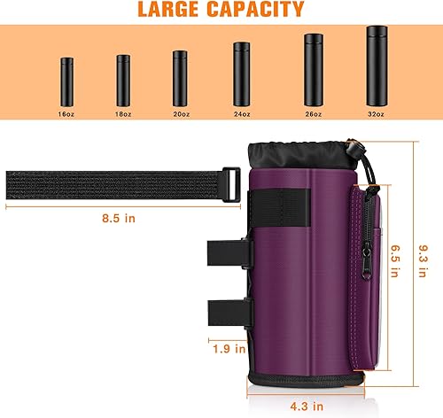 Vista 15 de FINPAC Portavasos para bicicleta, soporte universal para botella de agua con bolsillos para teléfono para cochecito, andador, carrito de golf, Gris