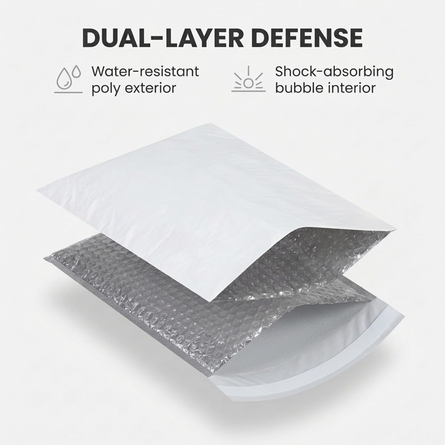 BOX USA Bubble Mailers 6-1/2" x 10" White (250-Pack) – Self-Seal Padded Envelopes with Bubble Lining, Poly Bubble Mailer Shipping Bags for Small Business, Ecommerce & Fulfillment Packaging