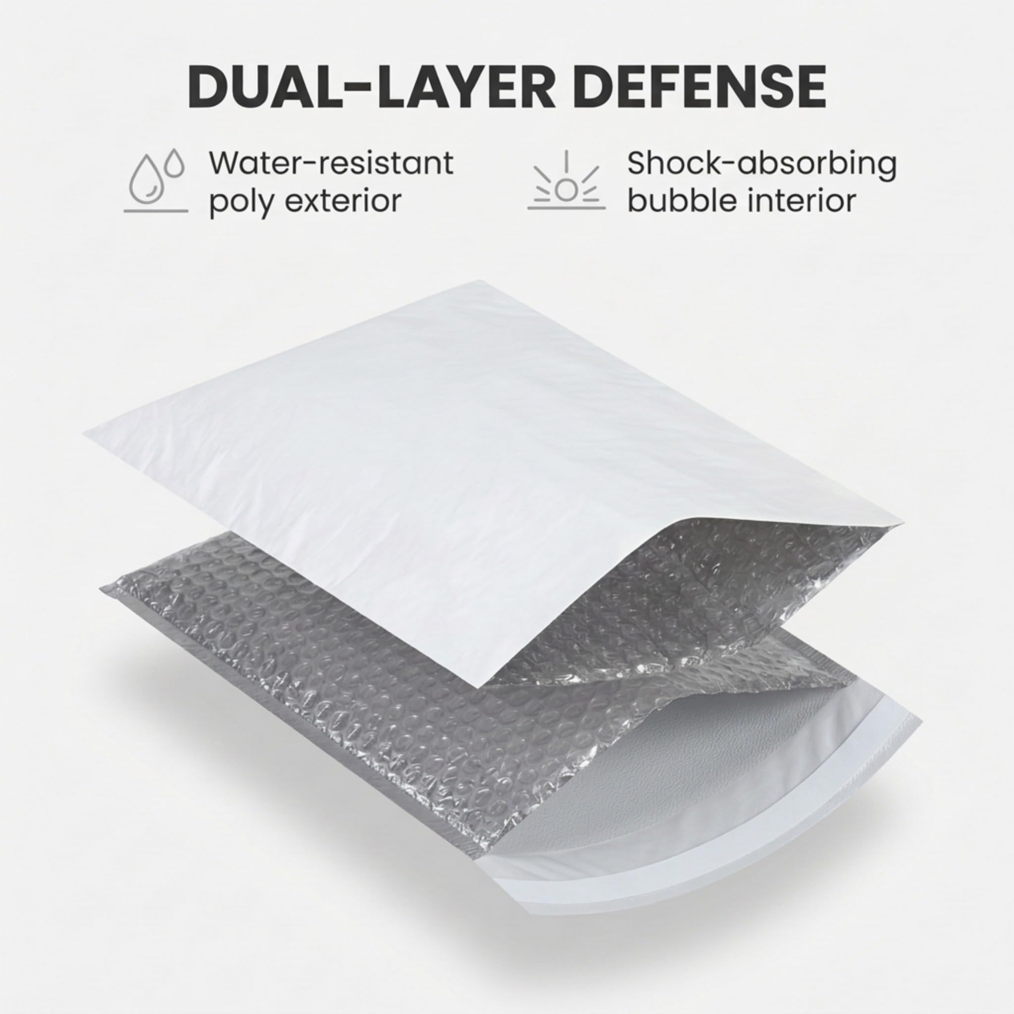BOX USA Lot de 250 enveloppes à bulles rembourrées auto-adhésives avec doublure à bulles, sacs d'expédition en polyéthylène pour petites entreprises, commerce électronique et emballage d'expédition