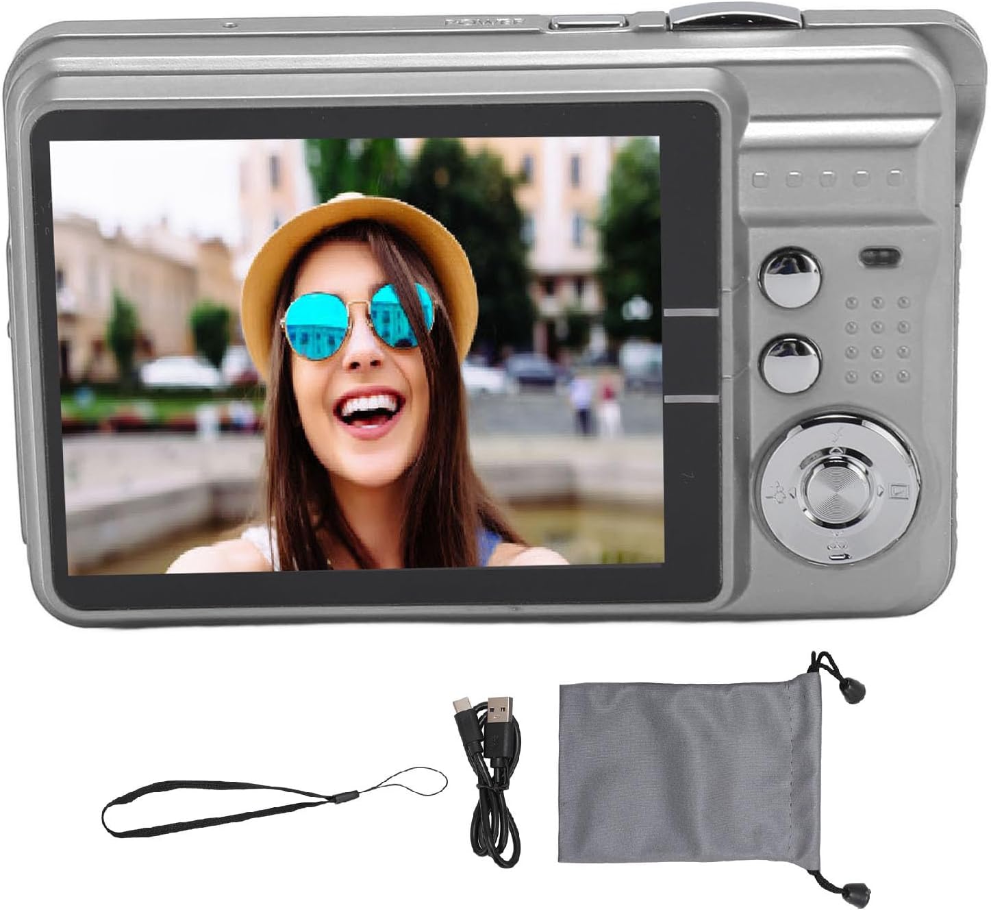 Cameras for Photography, DV Digital Camera 4K Digital Camera, 48MP 2.7in LCD Display 8X Zoom, Anti Shake Vlogging Camera for Photography Continuous (Silver)