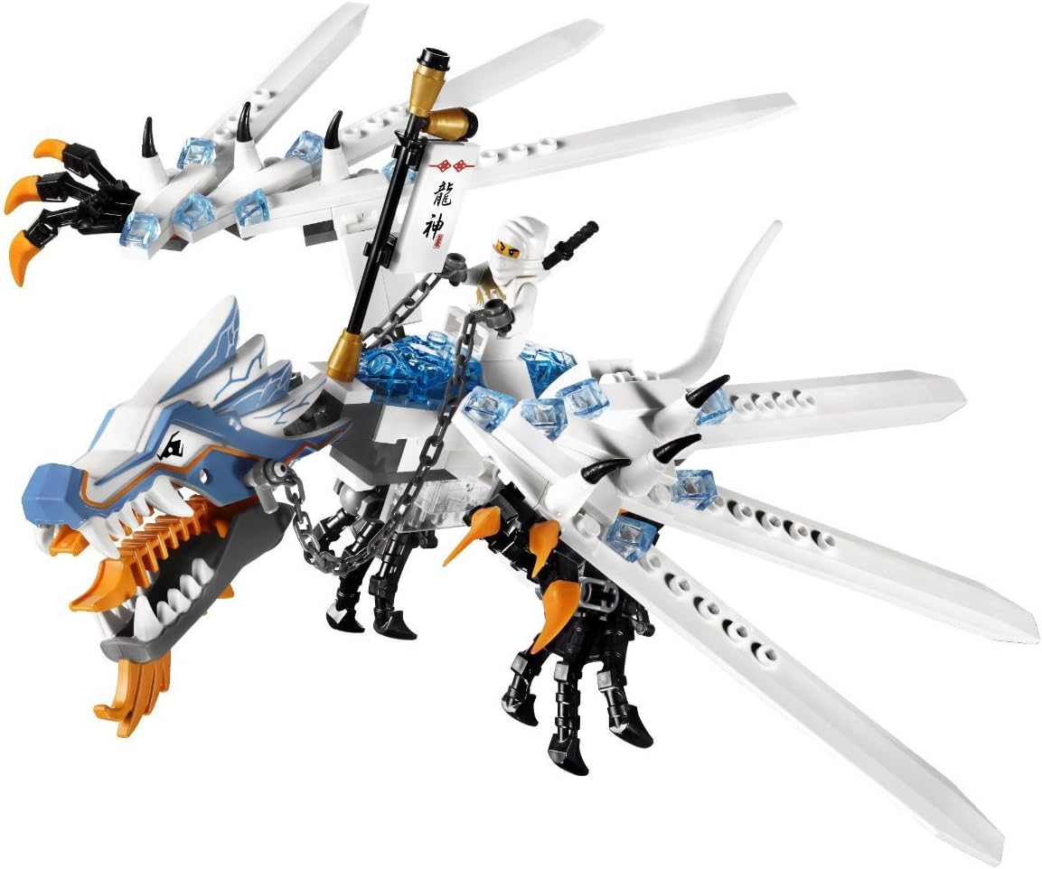 LEGO Ninjago Ice Dragon Attack 2260 from a different angle, highlighting wing articulation
