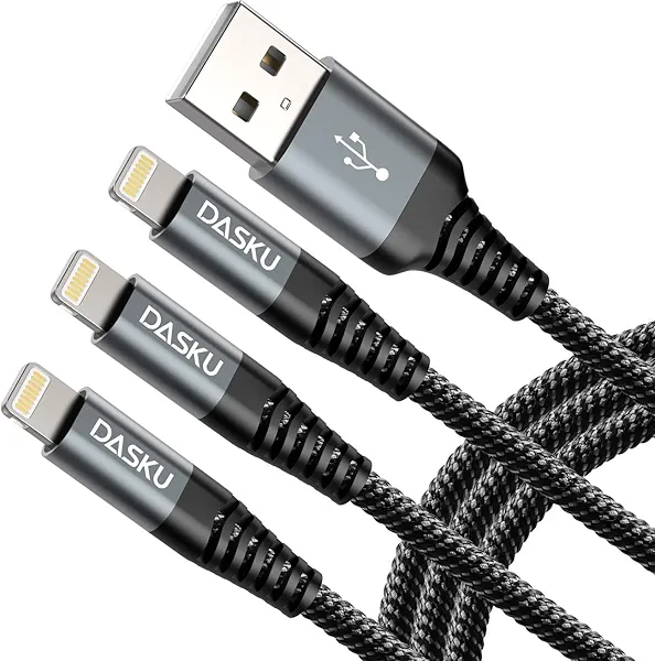 Lightning Cable 3ft 3Pack [Apple MFi Certified] Nylon Braided iPhone Charger Cable Heavy Duty Charging cord Compatible with iPhone 14/13/12/11/Pro Max/X/Xs Max/Xr /8 Plus/ 7 Plus/ 6 Plus/iPad Mini/Air