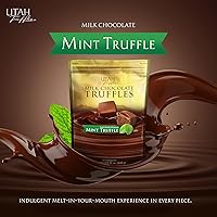 Vista 2 de Utah Truffles Trufas de chocolate con menta, trufas de chocolate con leche y menta, centro cremoso de tamaño de bocado, bolsa resellable de 16 onzas