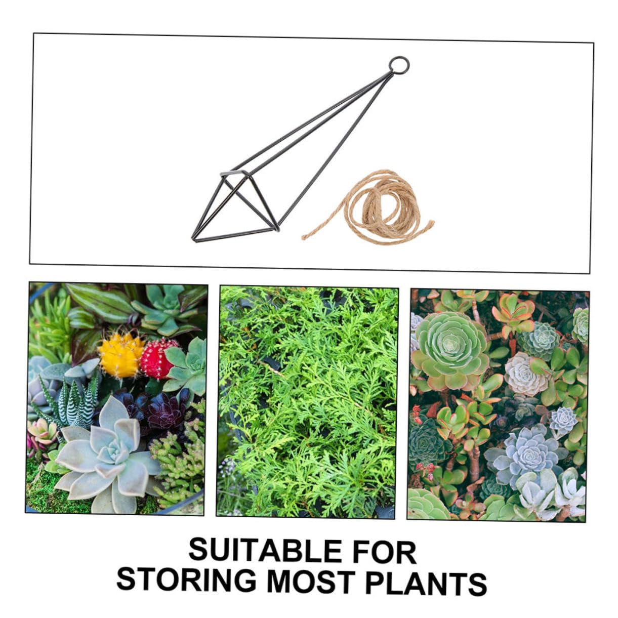 VANZACK 4 Ensembles Jardinière Suspendue Support De Plantes Suspendues Crochet De Jardinière Suspendu Suspension Cintre pour Plantes D'extérieur Tillandsia Stand Le Fer Noir 2 Pièces * 4