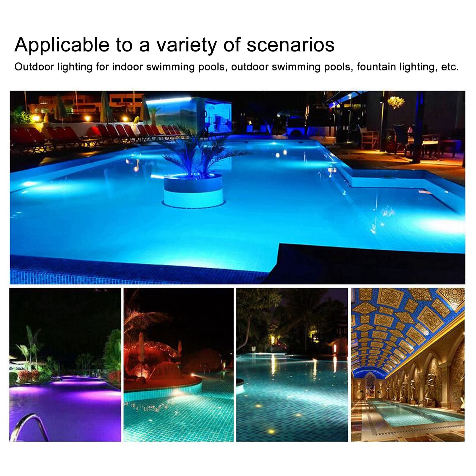 Zunate 45W RGB Unterwasser-Poolleuchte |Farbwechsellampe aus Edelstahl für Pools, Brunnen, Teiche