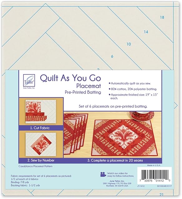 June Tailor Quilt as You Go Placemat, Multi-Colour, 24.38 x 28.95 x 8.38 cm
