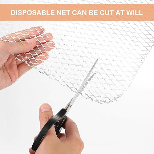 Miniatura 9 de Luxshiny Alfombrilla de malla para barbacoa 10 piezas desechables de aluminio para parrilla, sartenes de red antiadherentes, rejillas de rejilla de