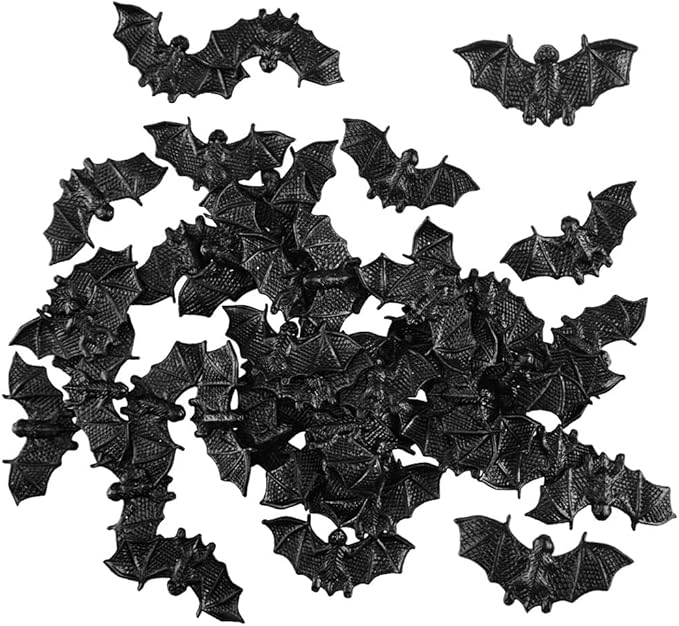 Saktopdeco 40 PCS Black Bats Halloween Decoration Mini 3D