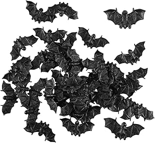 Saktopdeco 40 PCS Black Bats Halloween Decoration Mini 3D Bat Plastic Toy Party Favor Artificial Bats for Crafts Creepy Scary Prank Toys