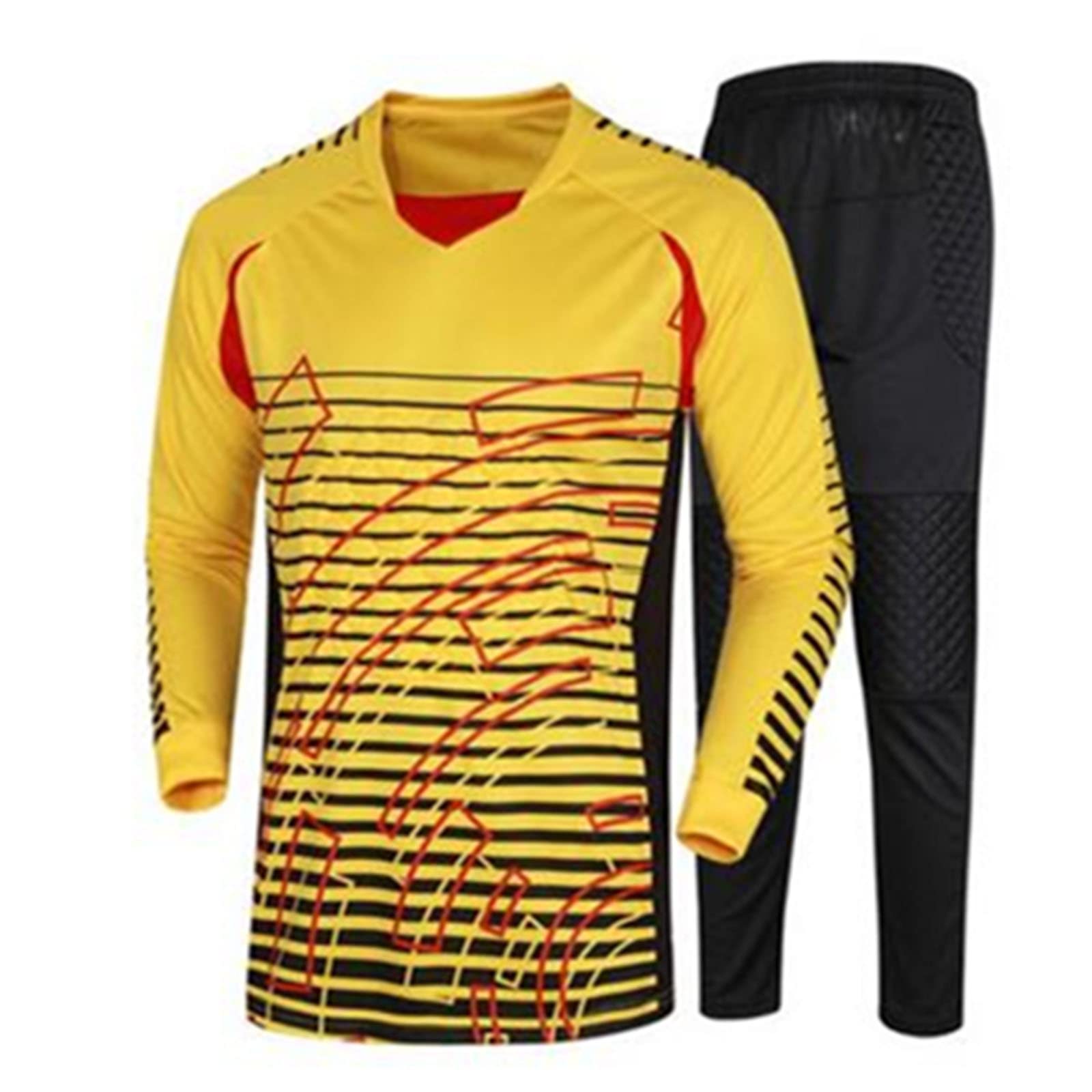 Gardien But Football Gardien de But Uniforme Kit Anti-Collision Chemises à Manches Longues Pantalons Uniformes d'entraînement Costume de Sport de Gardien de But pour Adultes Z0-3