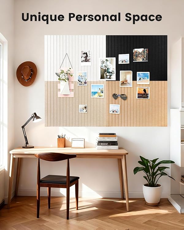 Nysunten 20x28 inches Large Felt Bulletin Board 0.35in Thicker, Cork Board with Safe Removable Nano Self-Adhesive Tabs, Wall Felt Board for Bedrooms, Living Rooms, Offices, Flower Shops - White by Nysunten - Image 4