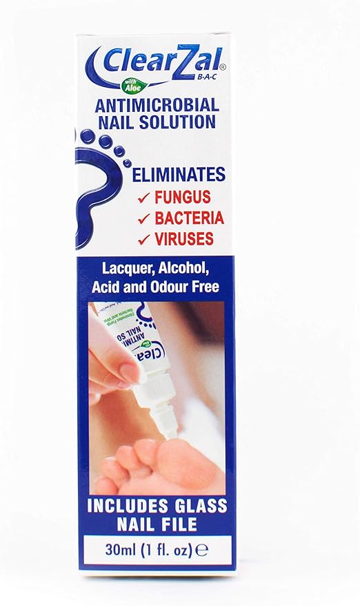 ClearZal Fungal Nail Treatment Antimicrobial Nail Solution 30ml Kills Fungus, Bacteria and
