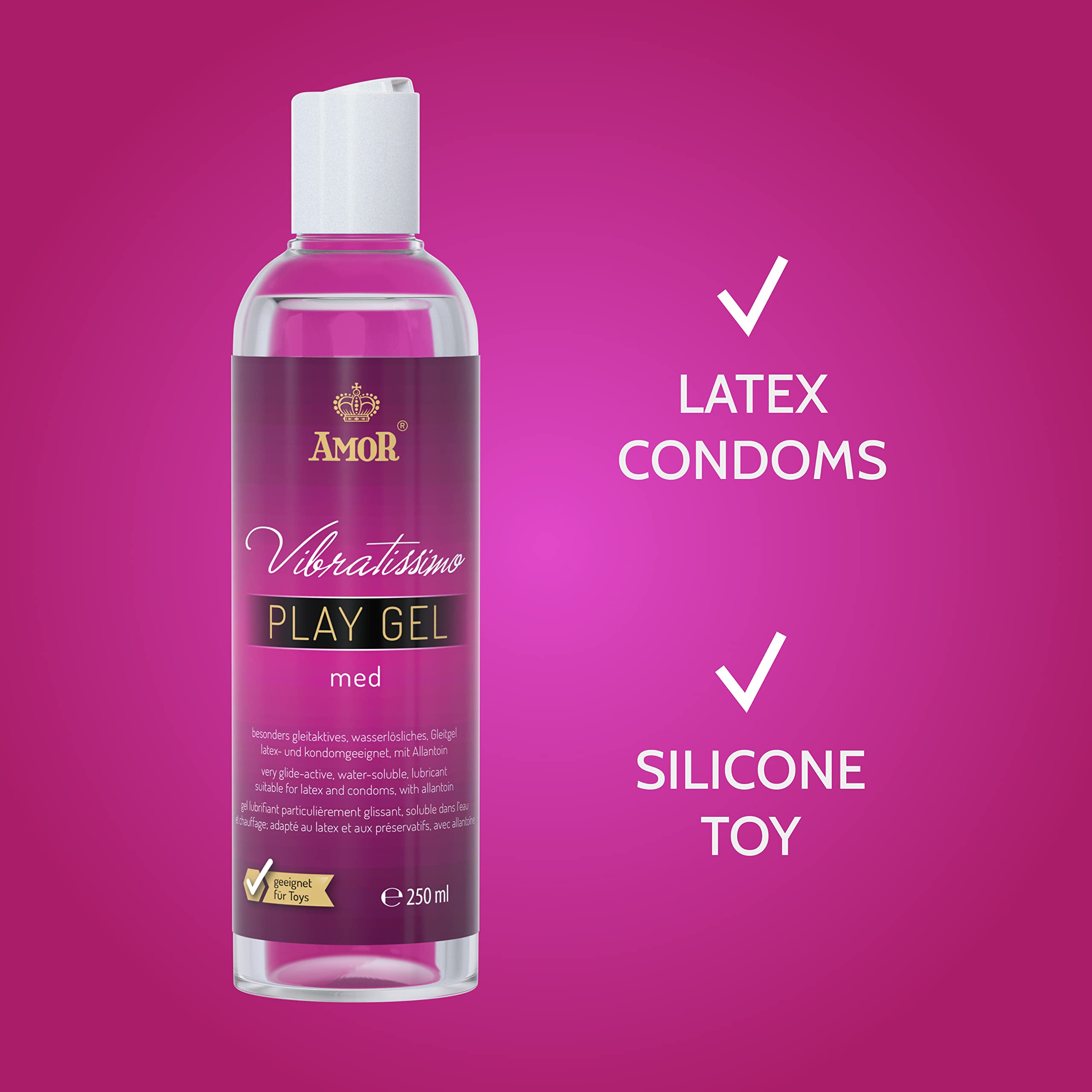 Vibratissimo Play Gel med 250 ml & AMOR Kondome Nature 50er Pack |  Wasserbasiertes Gleitgel & Kondome 53 mm breit | Lubricant Gel Fr Toys &  Latexkondome | gefhlsecht hauchzart : Amazon.de: Drogerie & Krperpflege