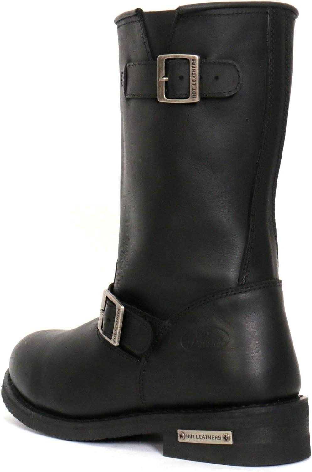 Hot Leathers BTM1002 Men's Black 11-inch Round Toe Engineer Leather Boots - 7.5 - Image 7