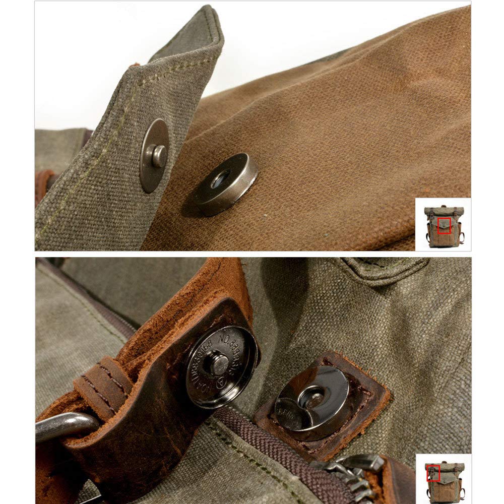MASII Europa E Stati Uniti Zaino retrò Uomo E Donna Borsa A Tracolla Cera per Olio Borsa da Viaggio in Tela Borsa per Alpinismo Sportivo da Esterno Impermeabile,Lakegreen