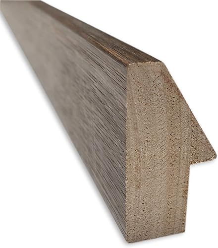 Miniatura 2 de Amanti Art Brown Bathroom Mirror for Over Sink, 27x33 Custom Made Hardwood Wedge Mocha Rectangle Vanity Mirror, Large Modern Wood Frame, Hangs