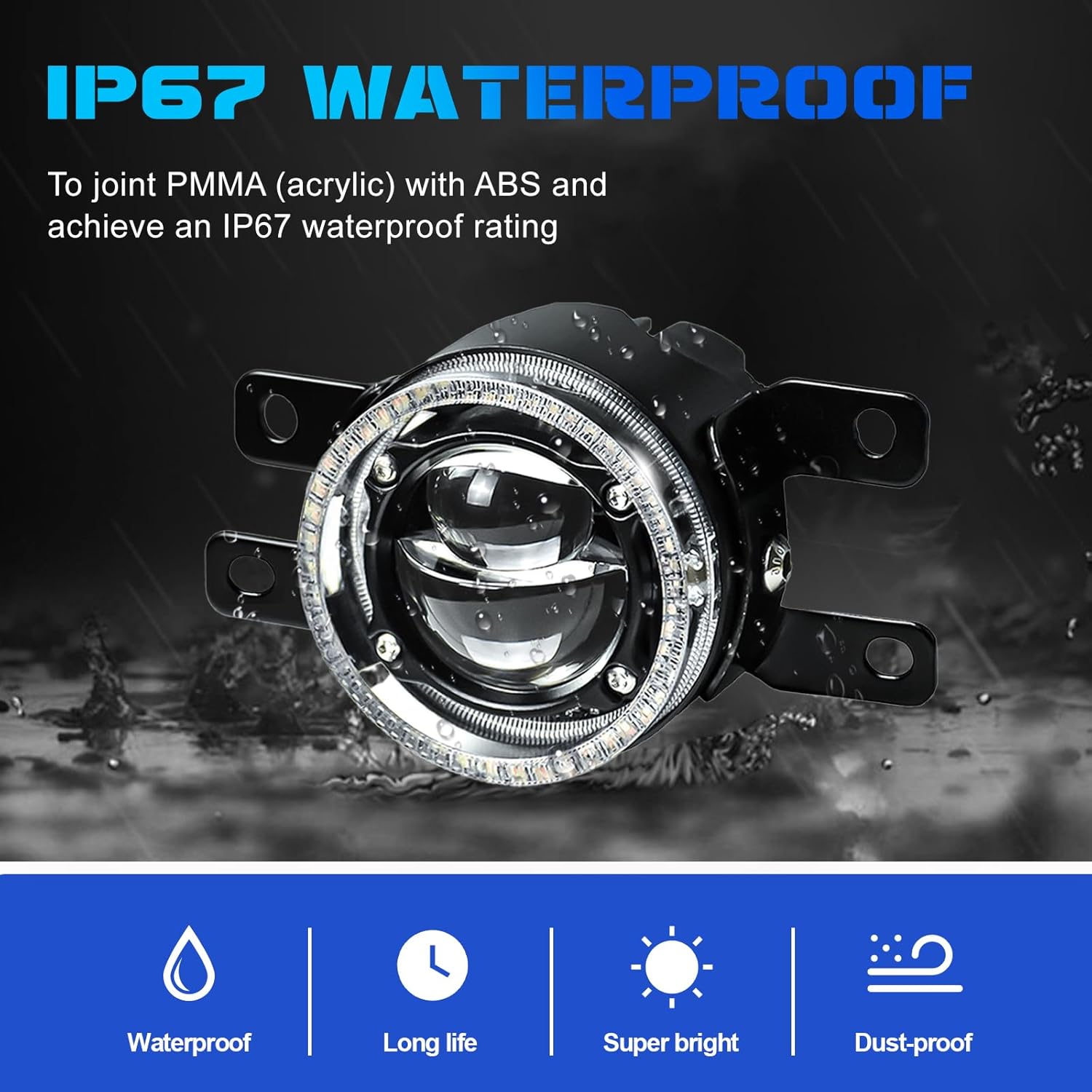 Laser Fog Lights Fit for Honda 16-19 Civic Sedan,13-21 Civic Hatchback,12-14 CR-V,12-21 Pilot,13-15 Accord Coupe Upgrade and Modified 1 Pair Laser Fog Lights Assembly, Front Bumper Driving Fog Lamps