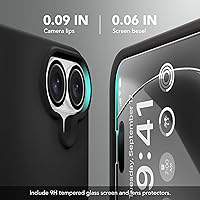 Vista 1209 de GONEZ Funda de silicona para iPhone 15 Pro Max, compatible con Magsafe, protector de cámara + protector de pantalla, forro de microfibra suave Negro