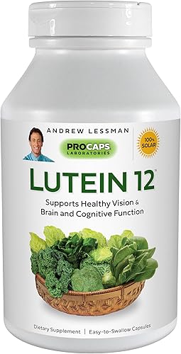 ANDREW LESSMAN Luteína 12 mg - 360 cápsulas blandas - Niveles ultra altos de luteína. Potente carotenoide antioxidante. Apoya la salud ocular y