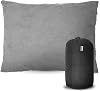 Haegs Camping Pillow, Travel Pillow, Lightweight Small Pillow with Silicone Fiber Filler, Medium Hardness, Breathable Case, Ideal Airplane Flight Pillow for Camping, Airplane and Car 30x45cm Grey