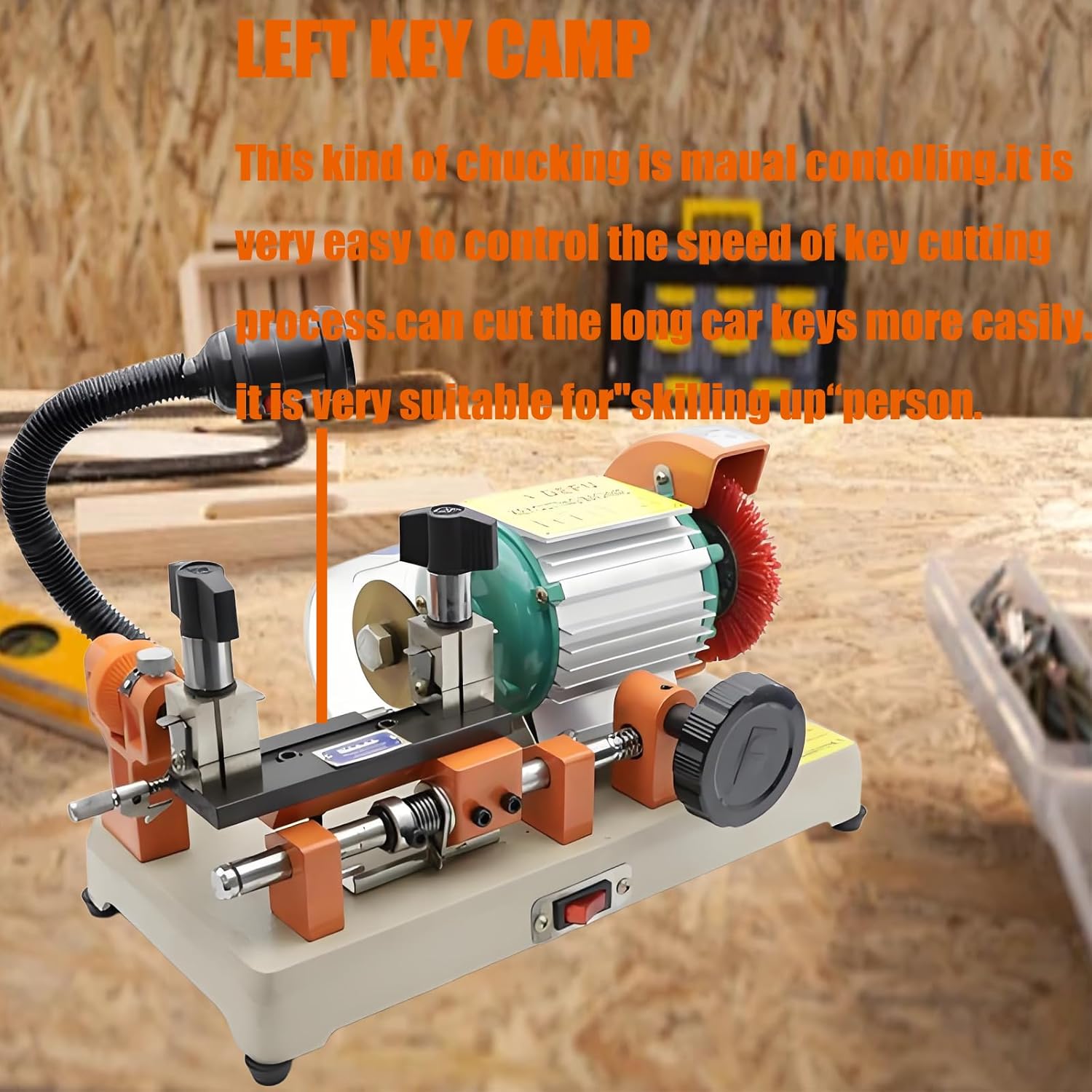Key Cutting Machine, Horizontal Cutter Cutting Machine Duplicating Machine with Brush Cutter, Professional Commercial Keys Duplicator for Cutting Metal Objects Hardware Stores