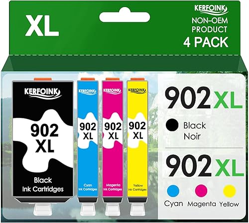 902XL - Paquete combinado de cartuchos de tinta compatibles con HP 902 XL para impresoras Officejet Pro 6978 6968 6974 6975 6960 Officejet 6951 6954