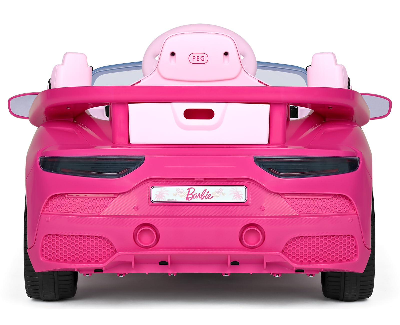 PEG Barbie RC - Elektrisches Auto mit Fernbedienung, Lichtern, Sounds und Zwei Sitzen für Deine Barbie-Puppen. Geeignet ab 18 Monaten, 12V