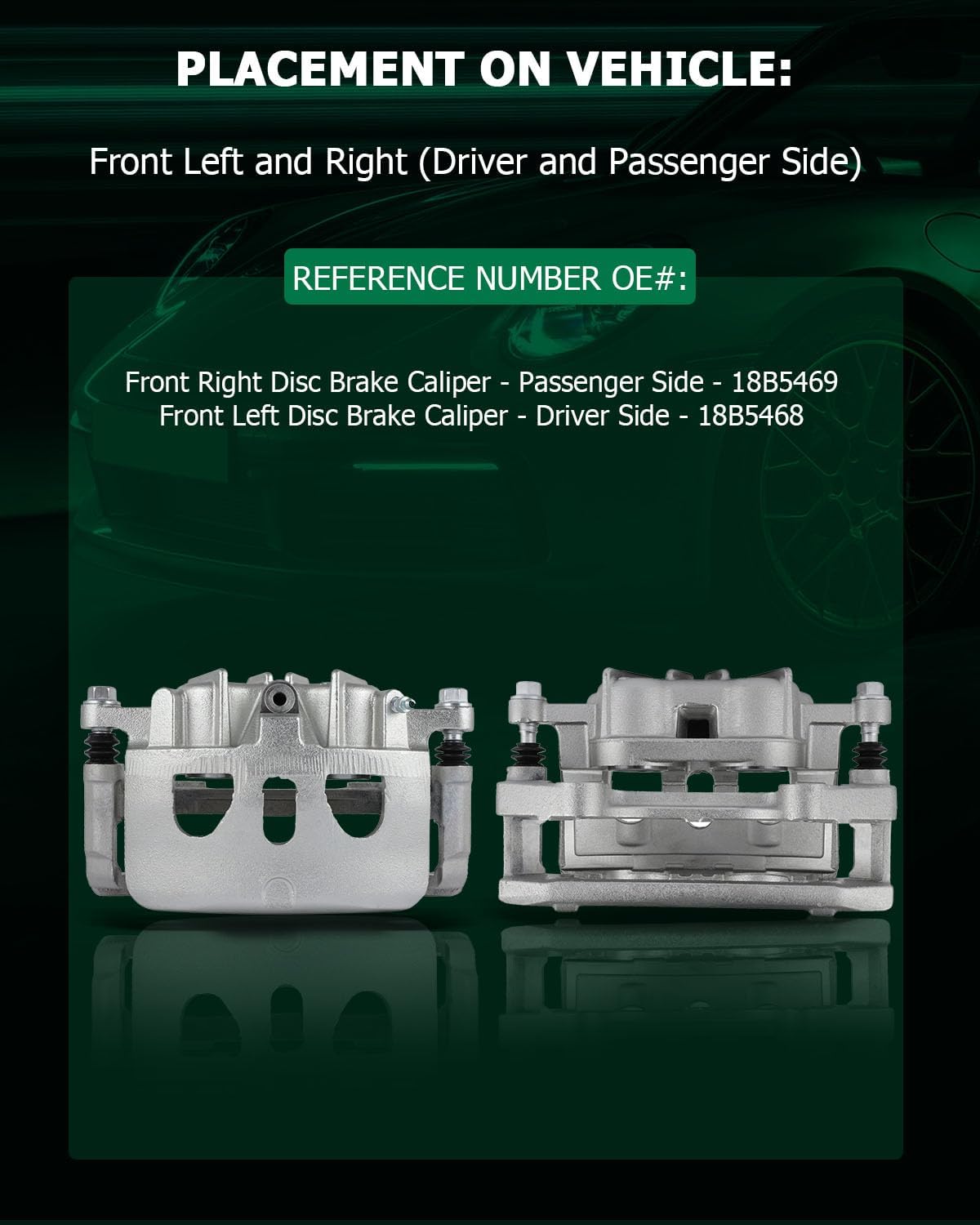 SCITOO 18B5468 18B5469 Disc Brake Calipers Assembly with Bracket Fit For Ford For Explorer/For Flex/For Police Interceptor Sedan/For Police Interceptor Utility/For Taurus,For Lincoln MKS/MKT