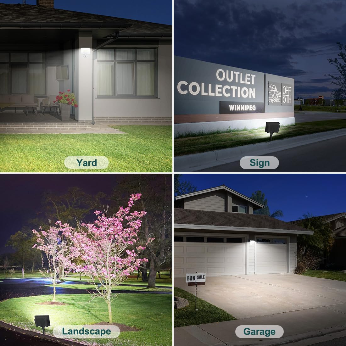 kadision 55W White LED Flood Light with Dusk-to-Dawn Photocell, 3000K/4000K/5000K Selectable, 120V 6600lm IP65 Waterproof Knuckle Mount Outdoor Security Lights, ETL Listed 1-Pack