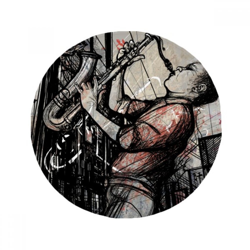 Tapis de sol jazz 50x50cm antidérapant rond pour salon et cuisine