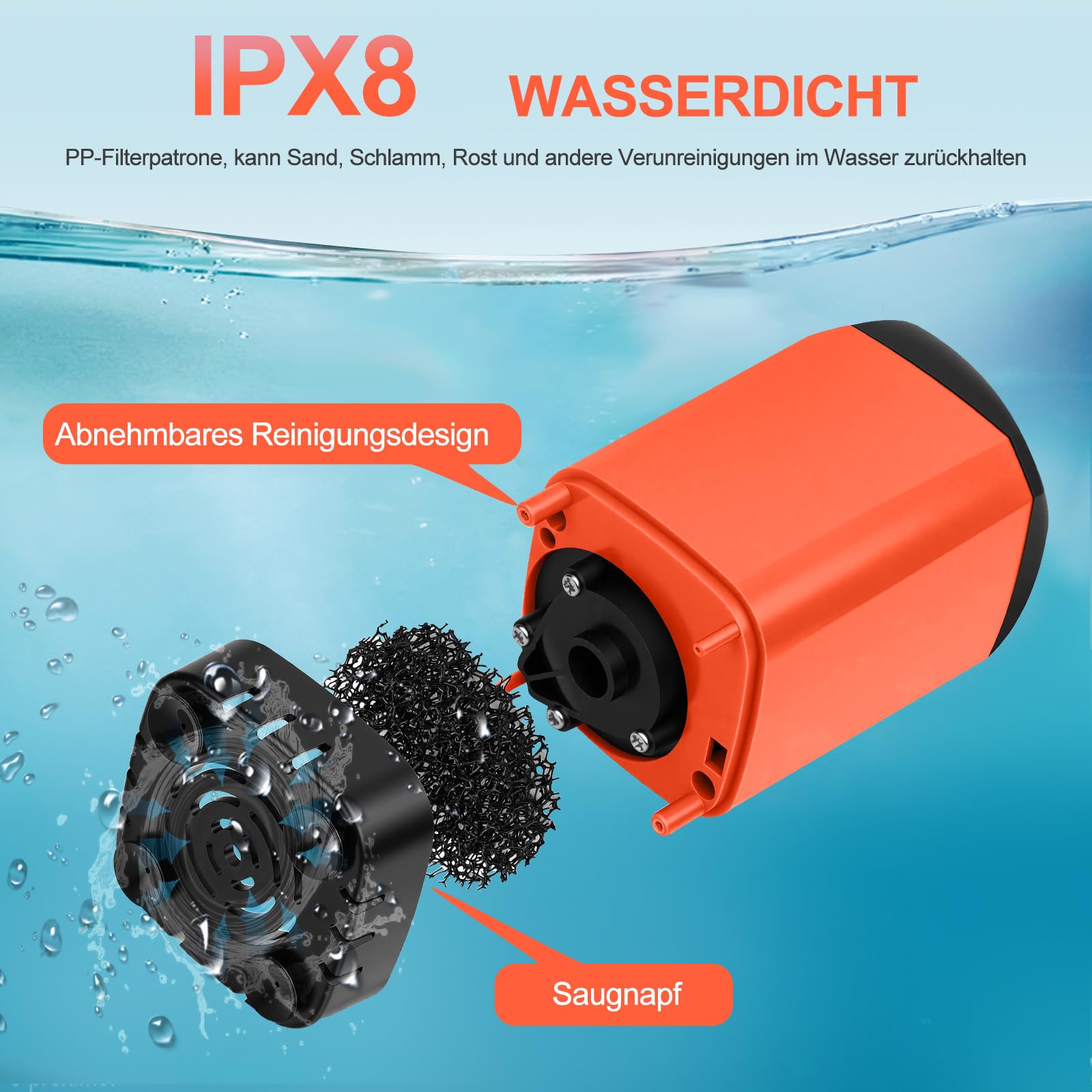 B013 Portable Camping Dusche mit 7800mAh Akku, USB-C, 3-Stufen Duschkopf & leiser Pumpe – Wasserdicht mit LED Temperaturanzeige für Vanlife, Outdoor Reise, Strand & Haustier