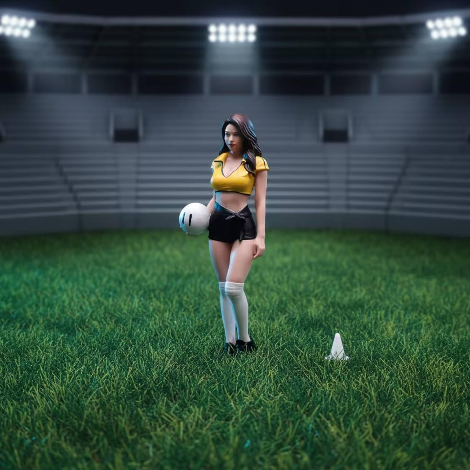 Figurine Footballeuse Sportif Figurine en Résine Soigné Miniature Collection pour Collectionneurs, 1/24 | Peint à la Main, Statuette Collection, pour Maquette