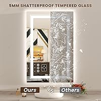 Vista 85 de WTTY LED Bathroom Mirror 32"x32" with Backlit and Front Light,Stepless Dimmable LED Mirror for Bathroom,Anti-Fog Lighted Bathroom Vanity Mirror