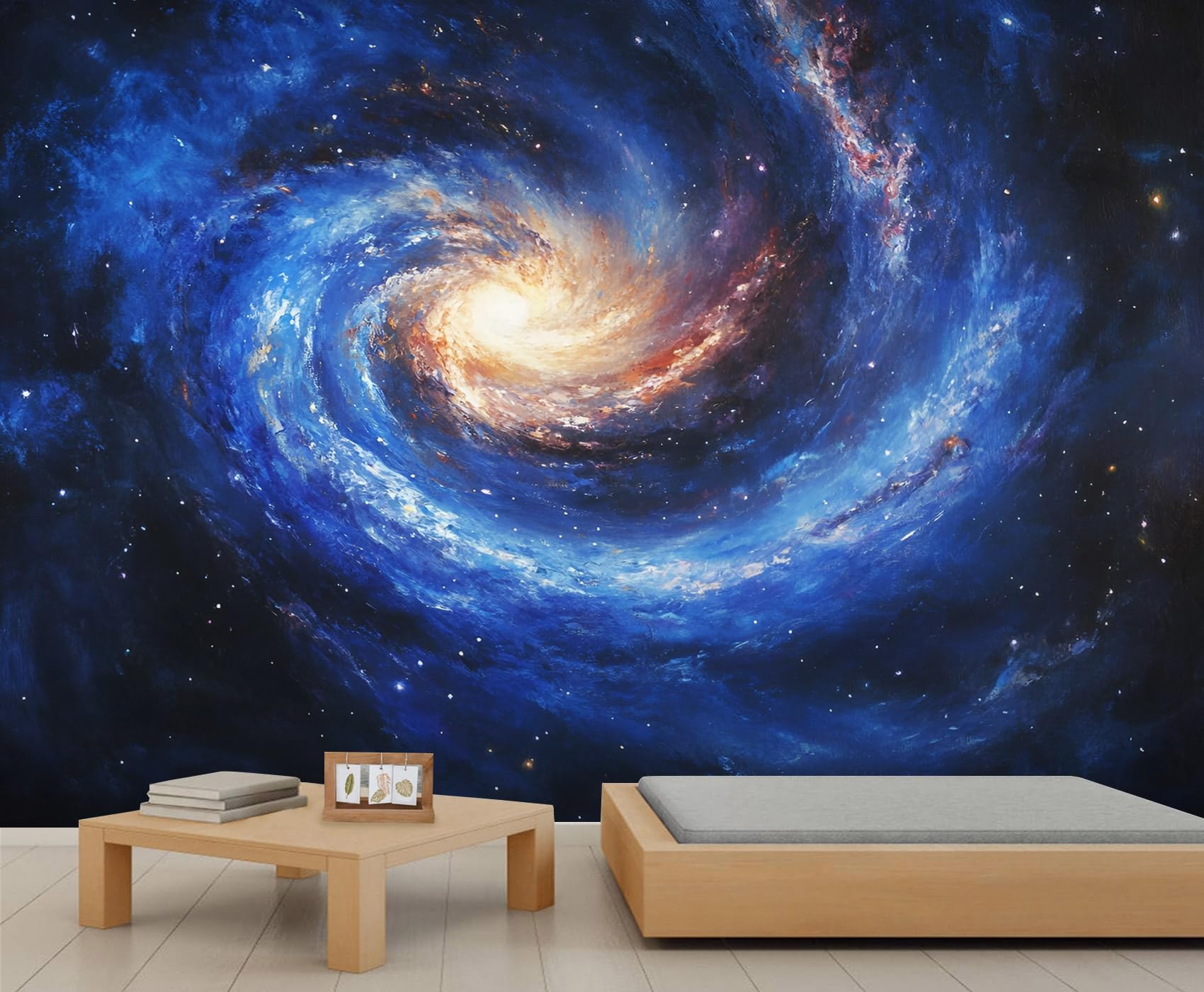 Papier peint photo univers planète grand format bleu galaxie 150x105