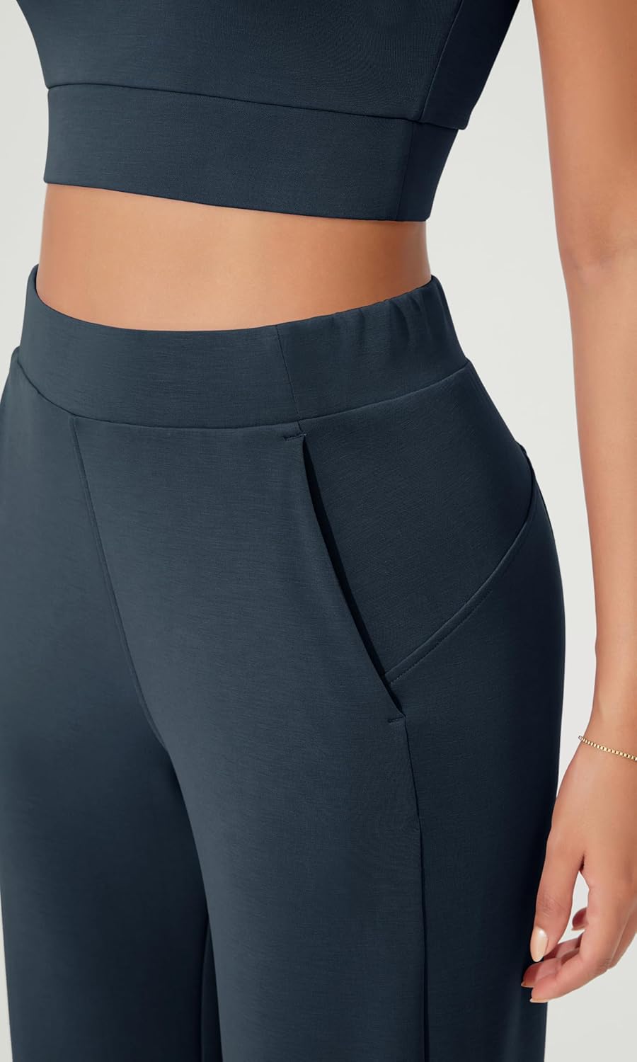 ODODOS Women's Modal Soft Relaxed Cropped Pants High Waist Casual Wide Leg Pants with Pockets - 25" Inseam - Image 4