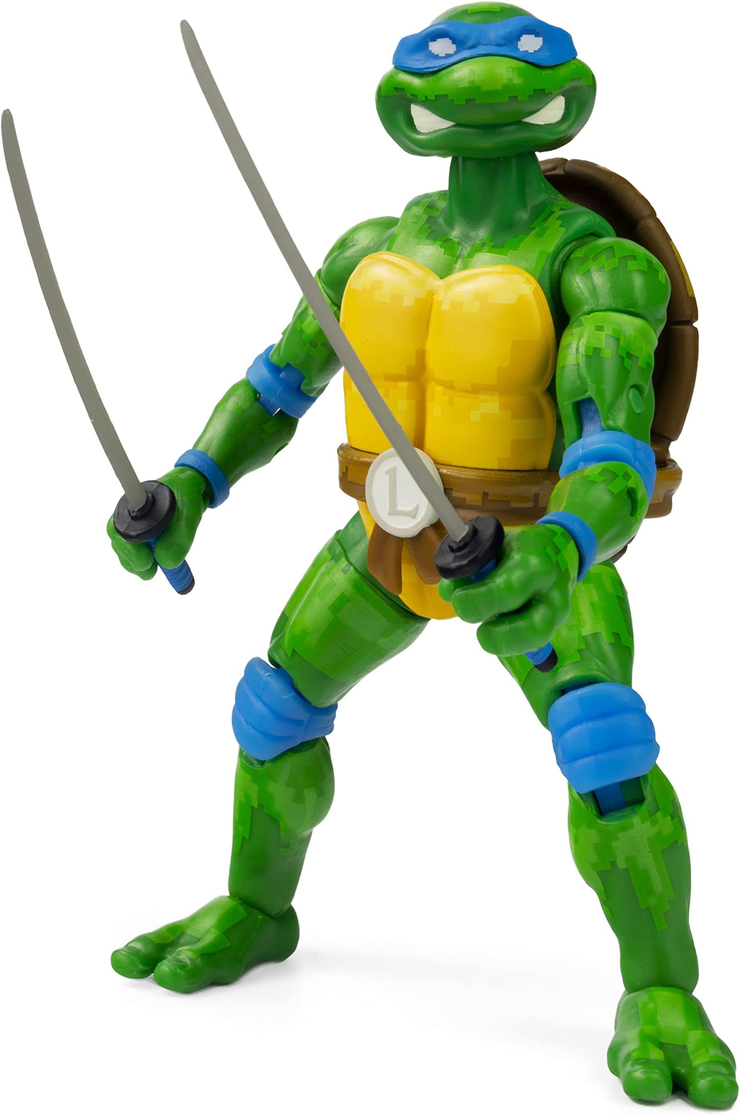 Teenage Mutant Ninja Turtles BST AXN Action Figure NES 8-Bit Leonardo Exclusive 13 cm, BATMNTLEOBW04, Multicoloured